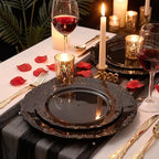 U-QE 100PCS Black Plastic Plates, Heavy Duty Black Plates - Image 5