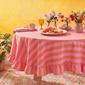 Tudomro Striped Tablecloth, Round, Coral, Apricot, 60'' X 60'' by Tudomro