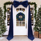 Wavwavw Christmas Giant Velvet Bow Decor Navy Blue Big Bow, 75 x 18 Inches - Image 5