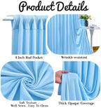 40ft x 10ft Baby Blue Backdrop Curtains, 8 Panels Blue Drapes for Backdrop - Image 5
