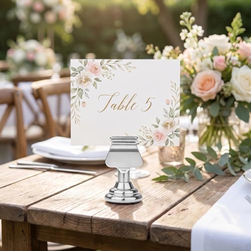 48 Pack Harp Clip Wedding Table Number Holders 1.7 inch Metal Place Card - Image 7