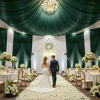 50ftx15ft Hunter Green Backdrop Curtains for Parties, Wrinkle Free Polyester Green Photo Backdrop Drapes 10 Panels 15 ft Long Back Drop Cloth for Wedding Birthday Photography Background - Image 7