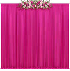 50x10ft Hot Pink Backdrop Curtain for Parties Fuchsia Wrinkle Free Fabric Backdrop Curtain Wedding Photo Backdrop Drapes for Birthday Party Baby Shower Photography Back Drop 10 Panels 5x10FT - Image 2