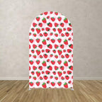 Arch Stretchy Fabric Covers Strawberry Theme Arched Stand Backdrop Covers for Girls Sweet Birthday Parties Baby Shower Favors Decorations Supplies (3.3x6.6FT Only Cover) - Image 2