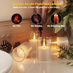 VIODAIM 12Pack Flickering Flameless LED Candles with Timer, Battery Powered - Small Pillar & Votive, Clear (2"X3") - Image 2