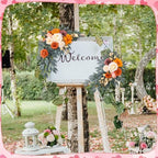 Wedding Arch Flowers Fall 2 Pcs, Fabric Floral Swag for Ceremony - Image 3