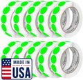 Perco Neon Green Perforated Round Circle Dot Sticker 1-Inch Labels — 10 Rolls, 10,000 Stickers - in Stock, Approved & Available Labels, High Visibility, Strong Adhesive—Made in USA by Perco