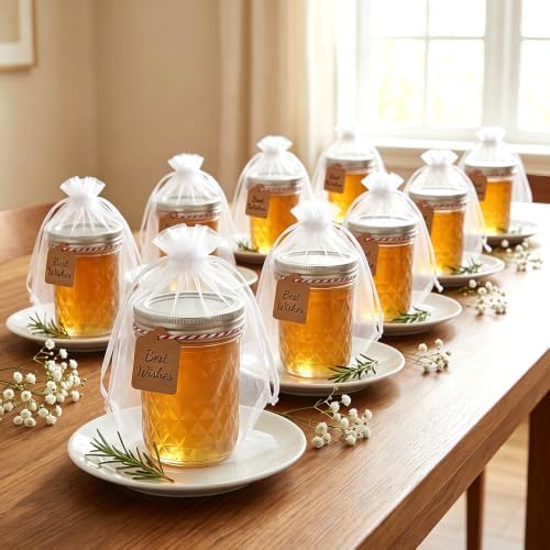 Accguan 8oz Mason Glass Jars,24 PACK Half Pint Jelly Jars With Regular Lids - Image 4