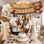 Beary First Birthday Decorations for Boy, 147PCS 1st Party Supplies Balloon - Image 7