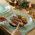I00000 150 Pcs Clear Green Plastic Plates, Disposable Hammer Party Plates - Image 4