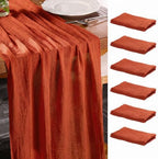 Goodluck 6 Pack Terracotta Cheesecloth Table Runner 35" x 120" Extra Wide by GoodLuck