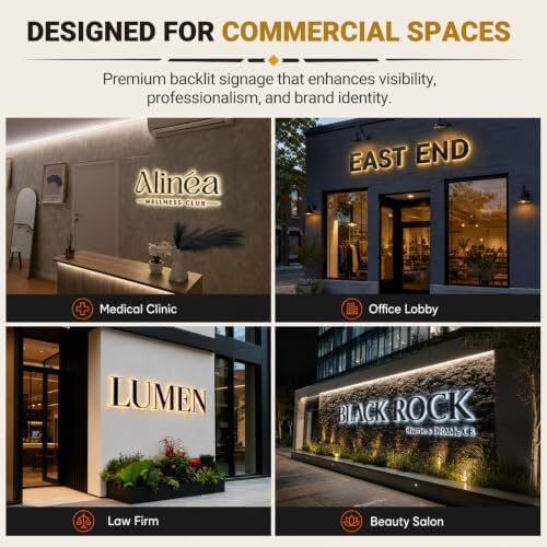 Custom Business LED Backlit Channel Sign for Company Office Shop - Image 5