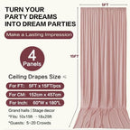 20ft×15ft Dusty Pink Backdrop Curtain for Wedding Parties - Image 6