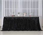 PartyDelight Black Sequin Table Skirt 14ft Long x 30 Inch High - Image 2