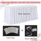 Table Skirt for Teacher Desk Classroom Wedding Baby Shower, White, 11ft - Image 5