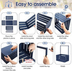Suzile Baby Shower Crate Wooden Closet Baby Basket Gift,Navy Blue - Image 4
