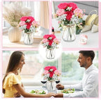 Zeyune 6 Sets Mason Jar Flowers Centerpiece Table Decorations,Pink Mix - Image 5