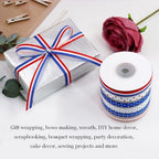 11 Rolls 5 Yards Ribbons 3/8 inch Wide Patriotic Ribbon Red White Blue Grosgrain Ribbon - Image 6