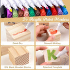 ELESTONE 119 PCS Baby Shower Blocks Game Set with Wooden Storage Box - Image 6