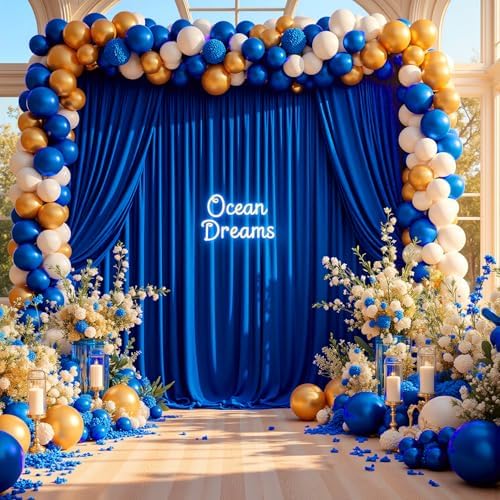 20x10ft Wrinkle Free Royal Blue Backdrop Curtain for Parties, Soft Wedding Blue Curtain Backdrop, Polyester Photo Backdrop Drapes for Birthday Party Baby Shower Photography Background - Image 6