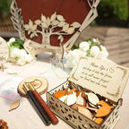 Wedding Guest Book Alternative Tree Drop Box, Personalized Rustic Wood - Image 3