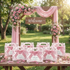 Jaloro 24 Set Pink Chinoiserie Wedding Welcome Boxes 9x6x6 Gable Boxes - Image 6