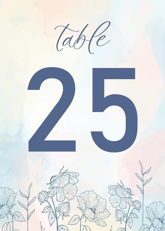 ANANYA FASHION & CRAFTS HUB Flower Background Wedding Table Number Cardss 1-100 Double Sided With Head Table For Reception Event Party Baby Shower Birthday 5x7 Inch by AnanyaFashionCraftsHub