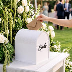 BreezeHug White Arched Acrylic Wedding Card Box with 3D Cards Letters, Modern Card Holder with Slot for Reception, Bridal Shower, Baby Shower, Birthday Party - Image 3