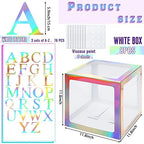 Geyee 8 Pcs Clear Balloon Box with Letters, Baby Shower, Rainbow Silver - Image 2