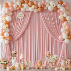 30x10ft Dusty Rose Backdrop Curtain Panels for Parties - Wrinkle Free Polyester Photo Curtain Backdrop Wedding Back Drop Fabric Drapes for Party Decorations Background for Photography - Image 3