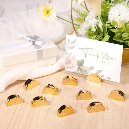 Vicenpal 20 Pcs Table Number Holders Acrylic Stands,Semicircular,Gold - Image 2