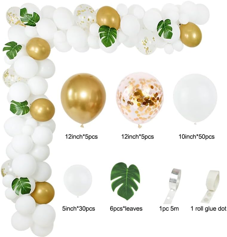 98Pcs Balloon Garland Arch Kit, Gold Confetti Latex Balloons for Wedding Kids Jungle Birthday Party Decorations Baby Shower Balloon Arch Kit (Color : 98pcs Set) - Image 2