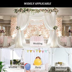 10ft x 10ft White Chiffon Backdrop Curtains, Wrinkle-Free Sheer Chiffon Fabric Photo Curtain Drapes for Wedding Ceremony Arch Party Stage Photography Decorations - Image 7