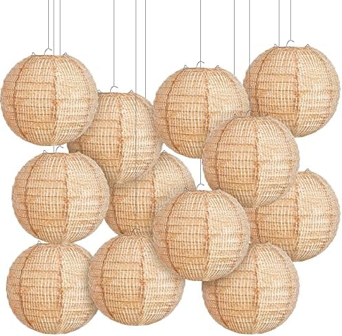 Hortsun 24 Pcs Print Burlap Paper Lanterns Classroom Decor,8 Inch by Hortsun