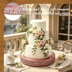 16 Inch Rose Gold Cake Stand, Round Metal Dessert Display with Ornate Filigree Lace, Dual‑Coated Premium Finish for Wedding, Anniversary & Elegant Home Decor - Image 2