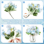 Zeyune 6 Sets Mason Jar Table Centerpiece Artificial Flower, Blue - Image 2