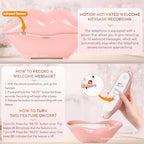 Audio Guest Book Phone for Weddings & Parties, Lip-Shaped Voicemail Recorder, Custom Message Recording, Adjustable Volume, Replay Function (Pink) - Image 5