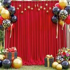 20ftx12ft Wrinkle Free Red Backdrop Curtain for Parties, 4 Panels Silky Polyester 12ft Long Photo Backdrop Drapes Back Drop Cloth for Wedding Birthday Party Christmas Photography Background - Image 3