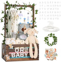 Large Baby Shower Gifts Basket Wooden Crate, Personalized Wooden Letters Hangers New Born Baby Girl Boy Gifts Vine Decorations Closet with Adjustable Handle Pregnancy Gifts for New Mom Parents Brown by MAMBAKOTR