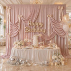 20ftx15ft Dusty Pink Backdrop Curtains for Parties, Wrinkle Free Polyester Dusty Pink Photo Backdrop Drapes 4 Panels 15 ft Long Back Drop Cloth for Wedding Birthday Photography Background Party - Image 3