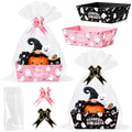 OSNIE Halloween Baskets for Gifts - 24 Sets Empty Boxes with Bags and Bows by OSNIE