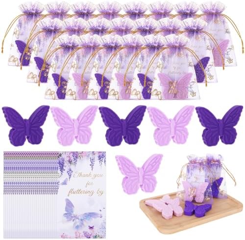 60 Sets Butterfly Soap Baby Shower Favors for Guests Party Gifts by Unknown