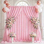 Pink Backdrop Curtains 30ftx10ft Birthday Polyester Photo Drapes by SoarDream
