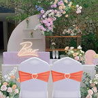 Orange Chair Sashes 60 Pack Spandex Burnt Orange Sashes Bands for Chairs with Heart Buckle Slider for Wedding Banquet Party Decorations - Image 7