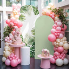 Summer Tropical Leaf Arch Backdrop Cover 7.2 FT, Country Watercolor Green Plant Leaves Wedding Arch Cover Stretchy Backdrop Stands Covers for Birthday Party Ceremony Banquet Decor - Image 5