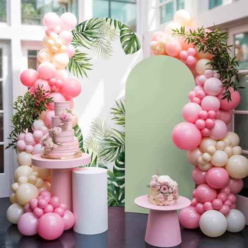Summer Tropical Leaf Arch Backdrop Cover 7.2 FT, Country Watercolor Green Plant Leaves Wedding Arch Cover Stretchy Backdrop Stands Covers for Birthday Party Ceremony Banquet Decor - Image 5