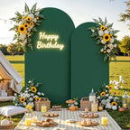 Hunter Green Arch Backdrop Cover 7.2FT 6FT Spandex Arch Covers Stretchy Backdrop Set of 2, Double-Layer Wrinkle Free Wedding Arch Stand Cover Party Backdrop Curtains for Baby Shower Birthday Party - Image 4