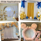30ft x 10ft Wrinkle Free White Backdrop Curtains for Parties Wedding, 6 Panels 5x10ft Silky Soft Polyester Photo Backdrop Drapes for Party Birthday Baby Shower Photography Cloth Background - Image 3