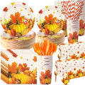 Ceenna 452 Pcs Fall Party Supplies Plates Napkins Cups Tablecloth Serves 50 by Ceenna