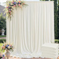 20ft x 10ft Wrinkle Free Ivory Backdrop Curtain for Parties, 4 Panels 5x10ft Silky Polyester Ivory Wedding Backdrop Drapes Photo Back Drop Cloth for Birthday Baby Shower Photography Background by ENJOYYOURPARTY